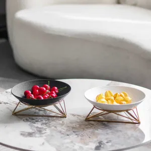 صينية تقديم سيراميك بيضاء فاخرة كبيرة  Large Luxury White Ceramic Serving Tray