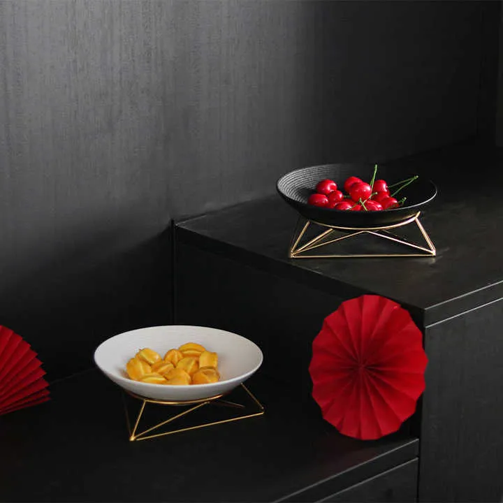 صينية تقديم سيراميك بيضاء فاخرة كبيرة  Large Luxury White Ceramic Serving Tray