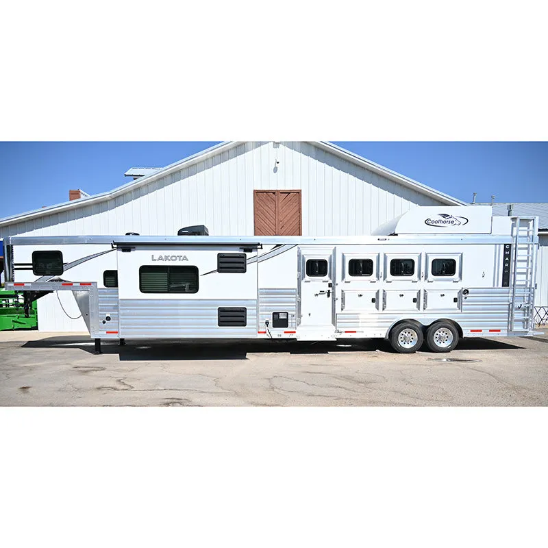 2025 Lakota Charger 4 Horse Trailer  15' LQ, Side Load, Hay Pod, Onan Generator