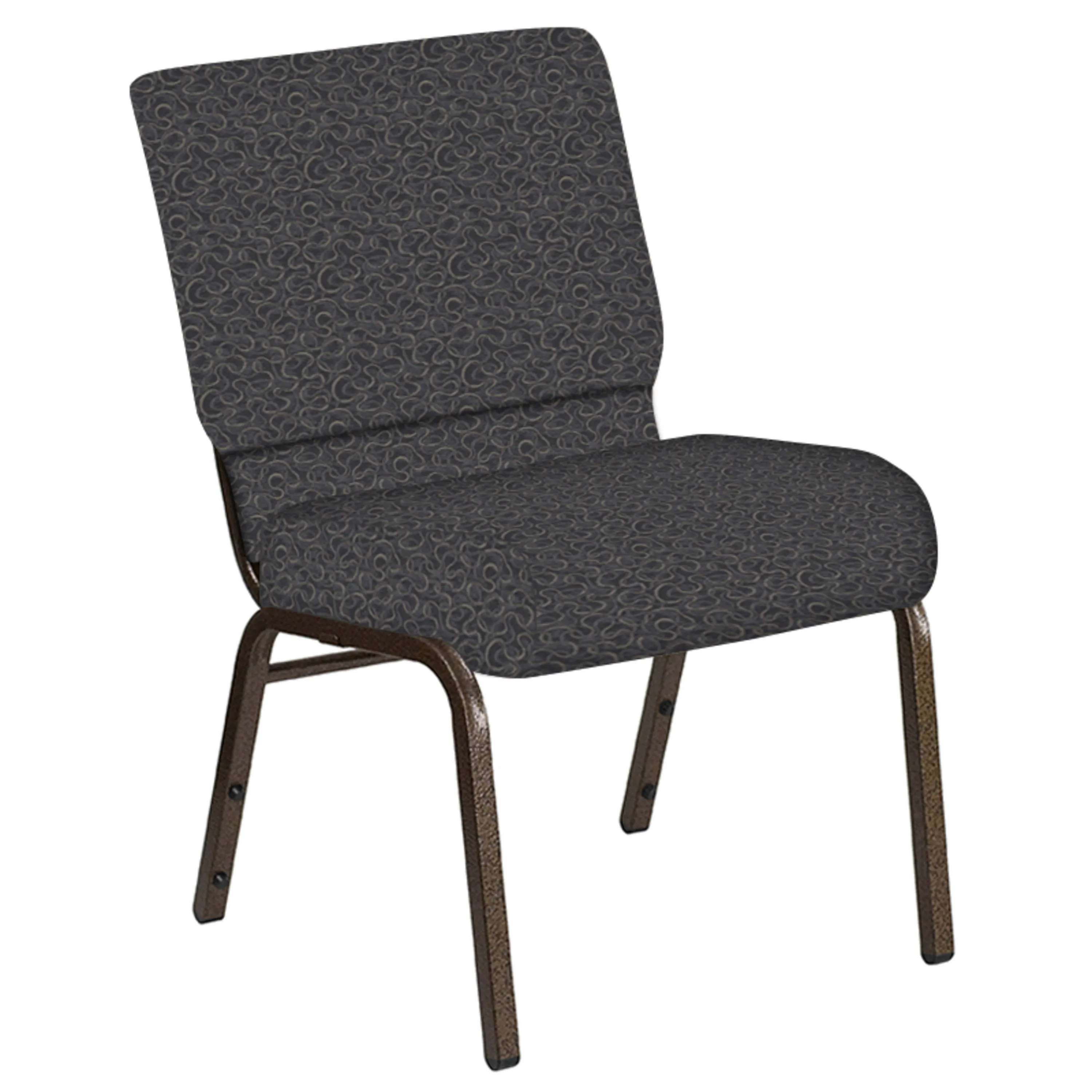 21''W Church Chair in Ribbons Fabric - Gold Vein Frame