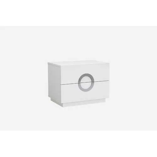 24" High Gloss white Two Drawer Nightstand