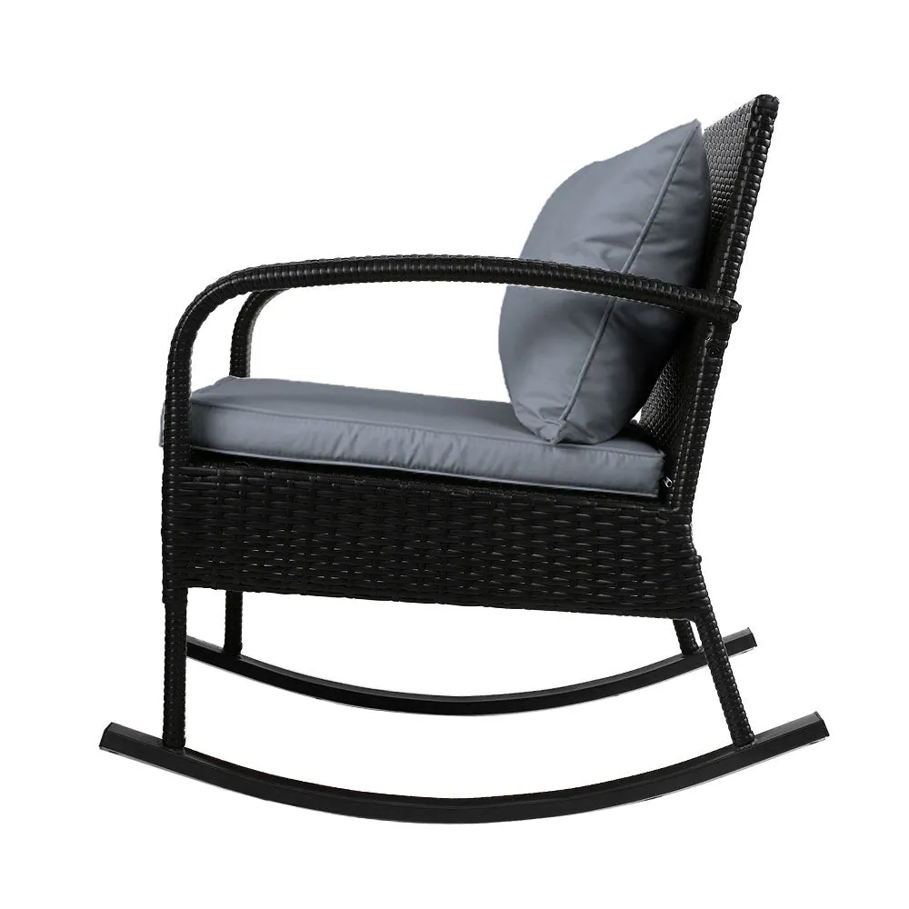 3 Piece Outdoor Rocking Chair Set