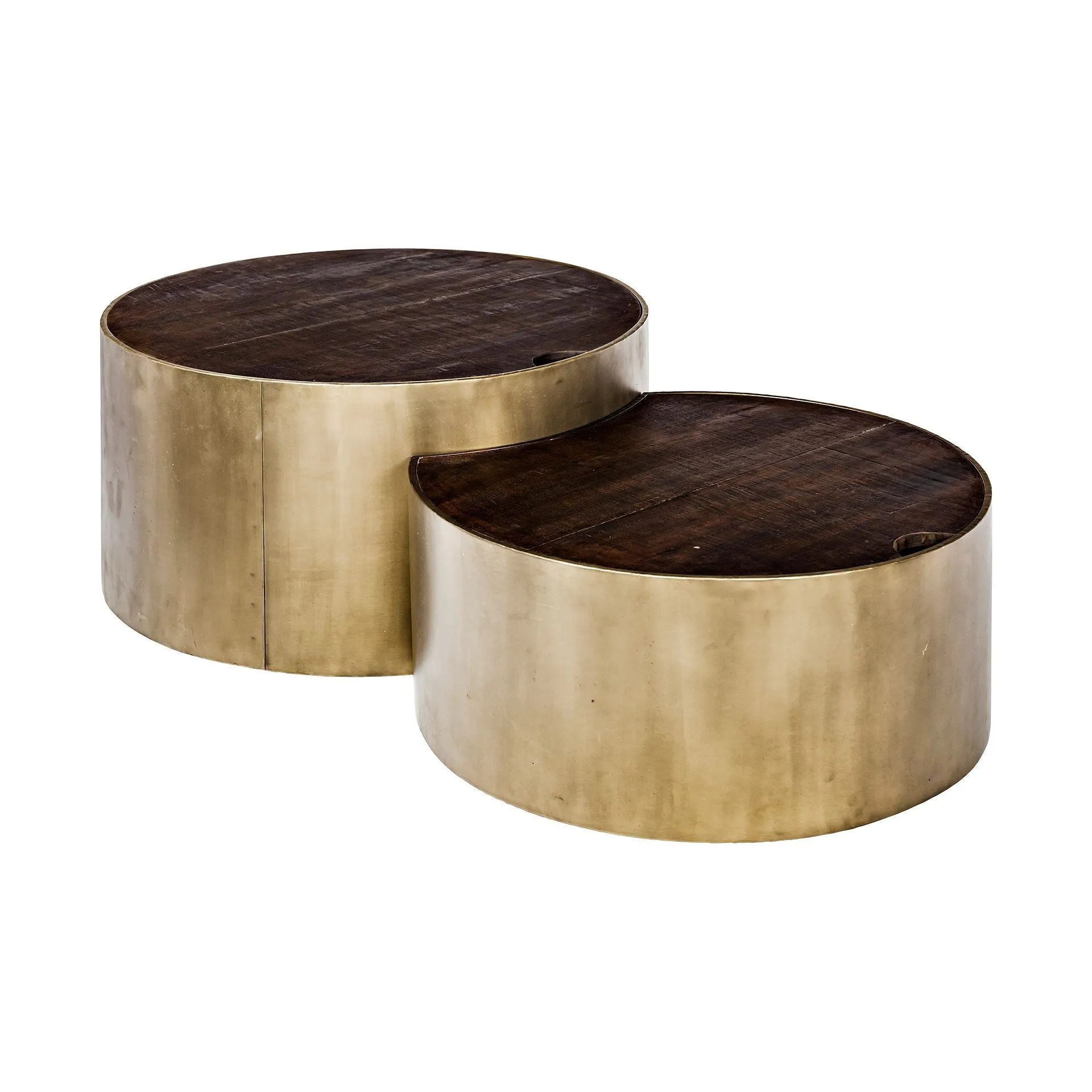 39.5" & 31.25" Round Wood Nesting Coffee Tables