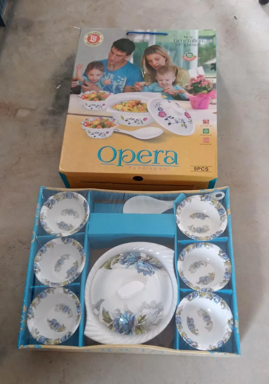 9 Pc Pudding Set used as a cutlery set for serving food purposes and sweet dishes and all in all kinds of household and official places etc.