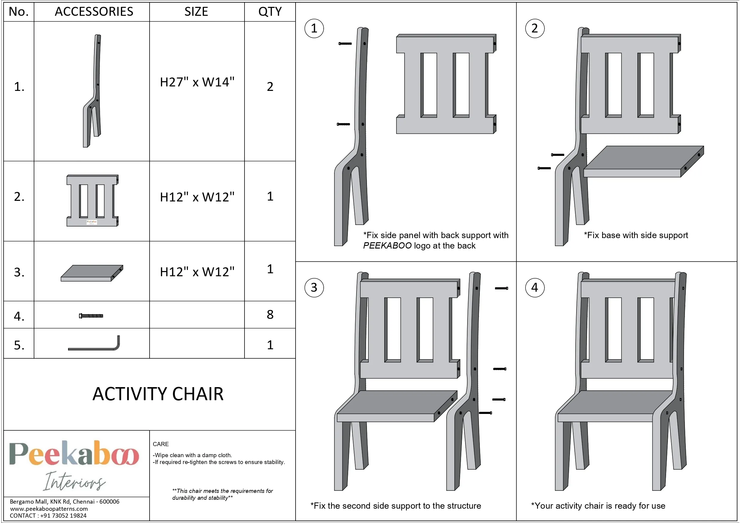ACTIVITY CHAIR - YELLOW