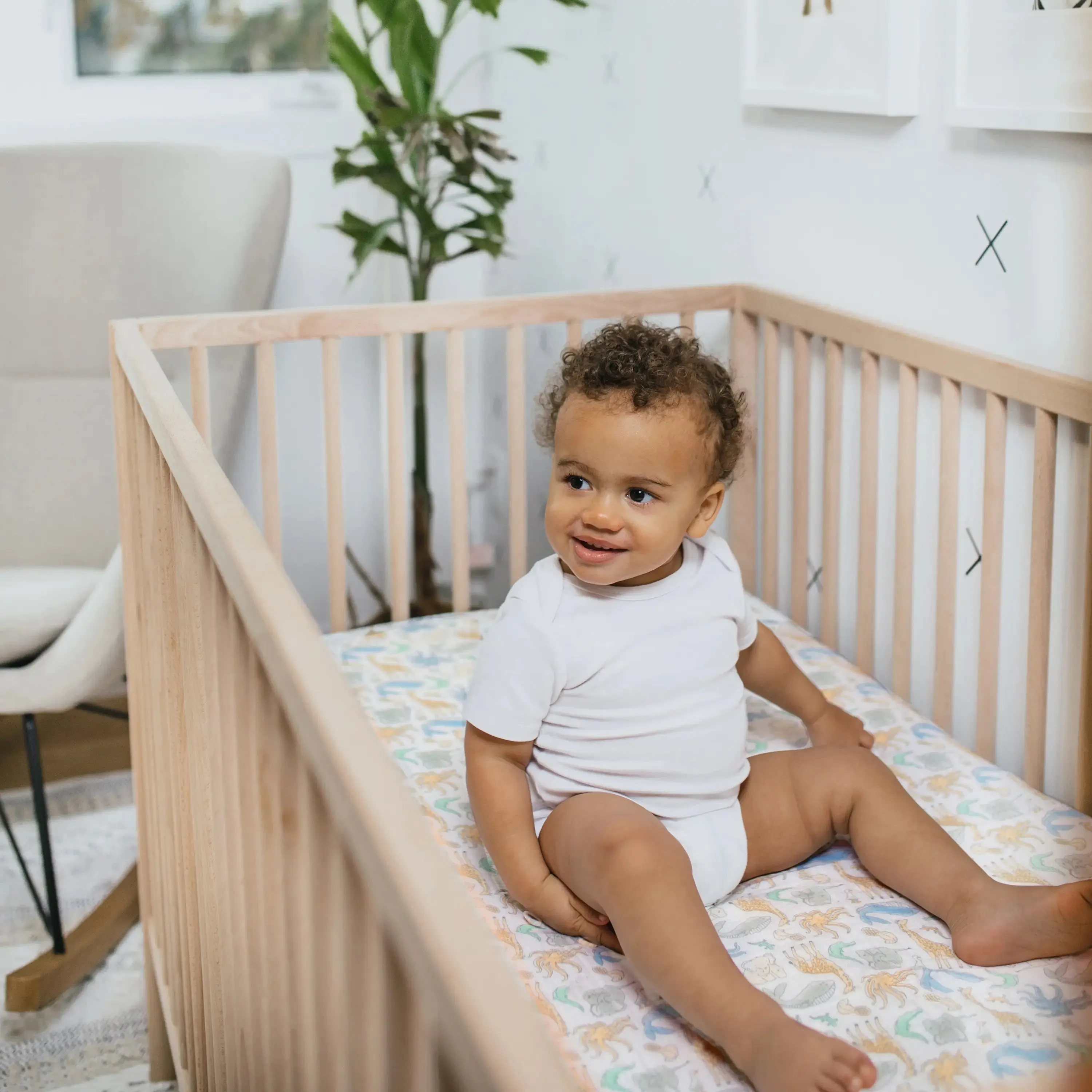 aden   anais Muslin Fitted Crib Sheet
