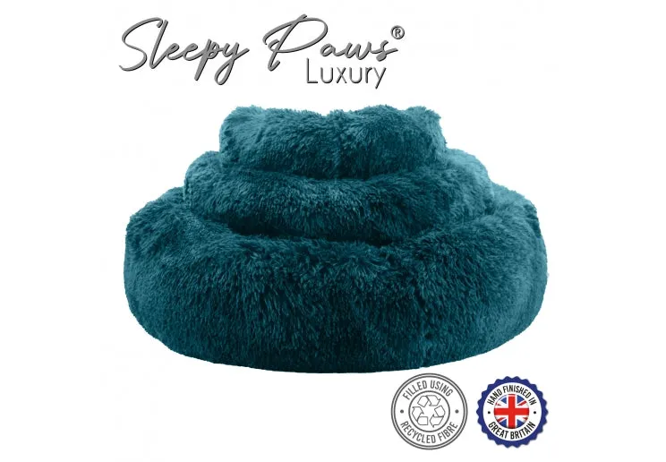 Ancol - Sleepy Paws Super Plush Donut Bed - Teal - Large (100cm)