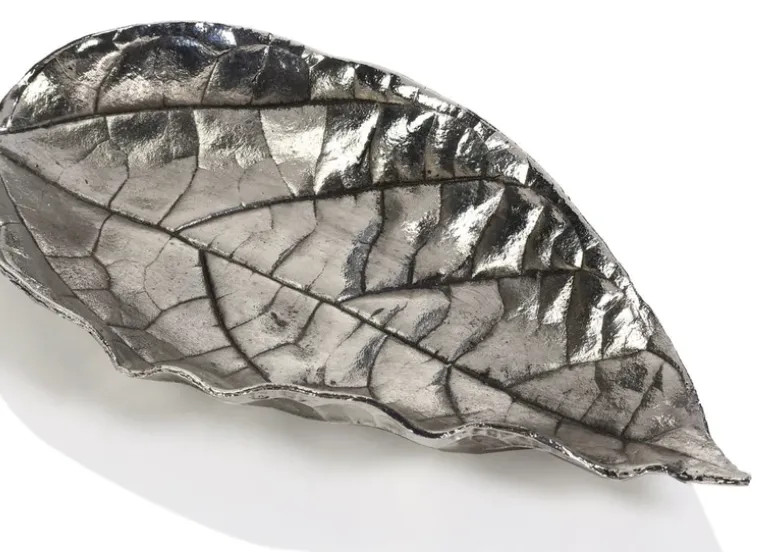 Antique Pewter Leaf Tray-Osage Orange Leaf