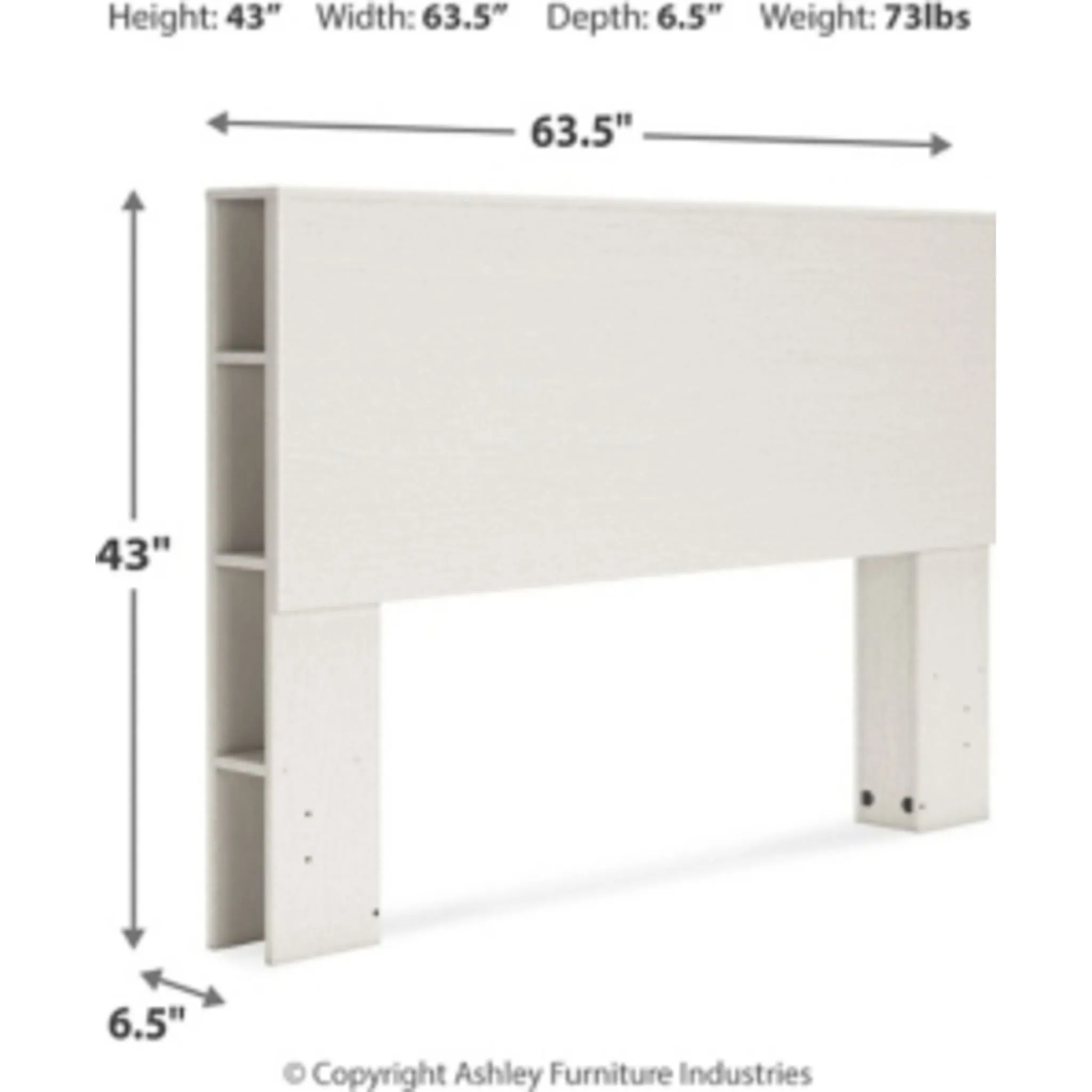Aprilyn Queen Bookcase Headboard - White