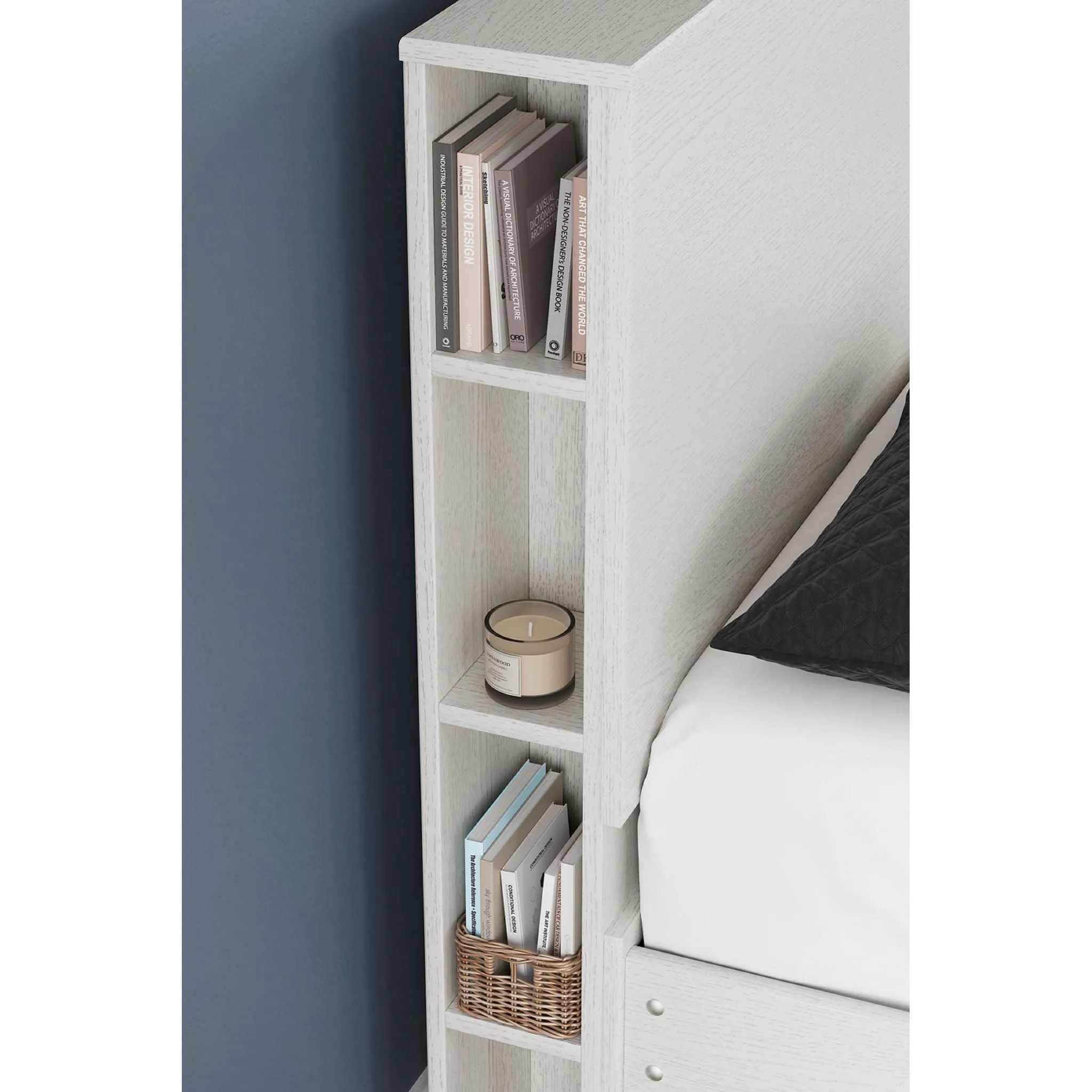 Aprilyn Queen Bookcase Headboard - White