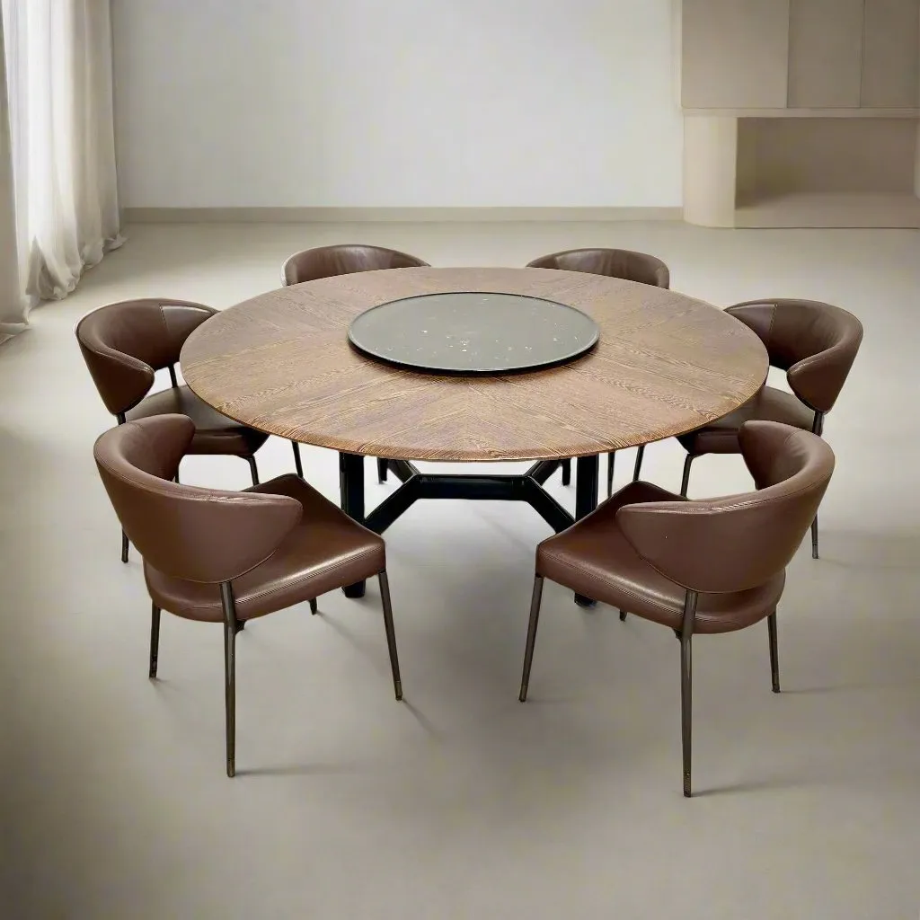 B&B Italia Alex Dining Table With Rotating Marble Tray
