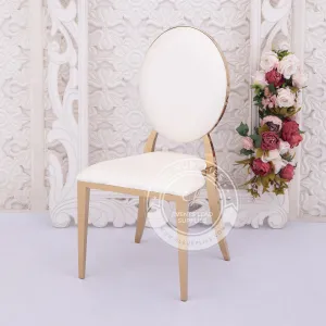 BINITA Stainless Steel Oval Back Chair - Gold