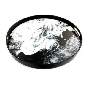 Black & White Round Tray