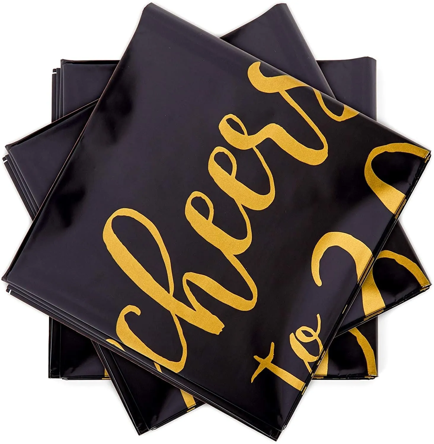 Black Plastic Tablecloth for 30th Birthday Party (54 x 108 in, 3 Pack)