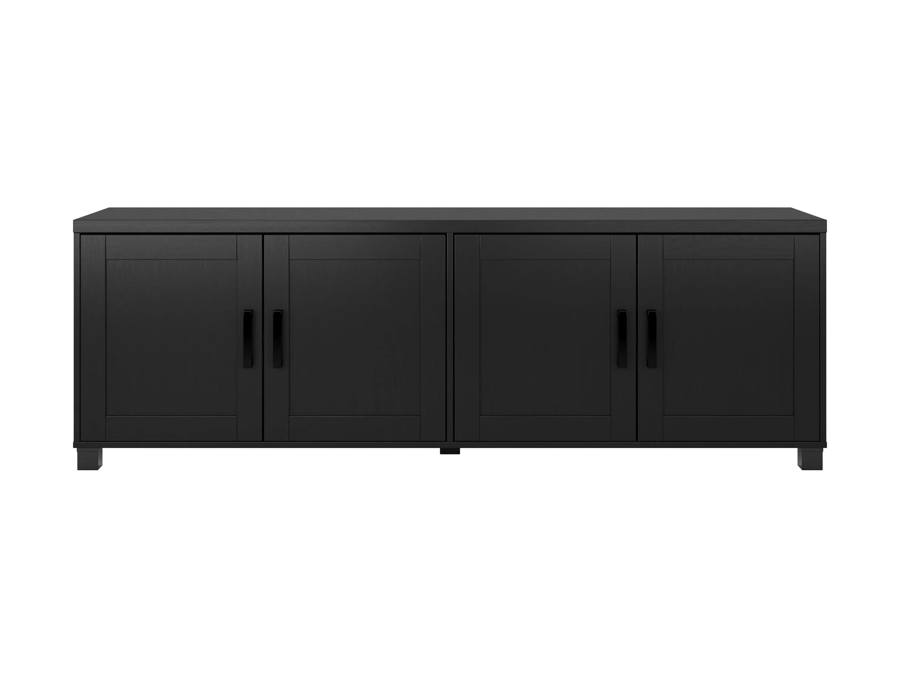 Black TV Stand with Doors, TVs up to 85"