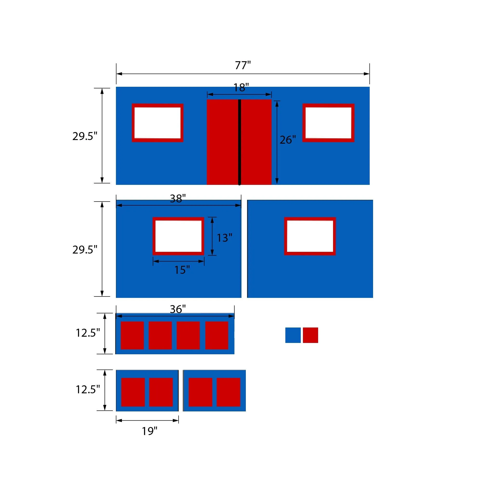 Blue Curtain Set for Junior Loft Bed