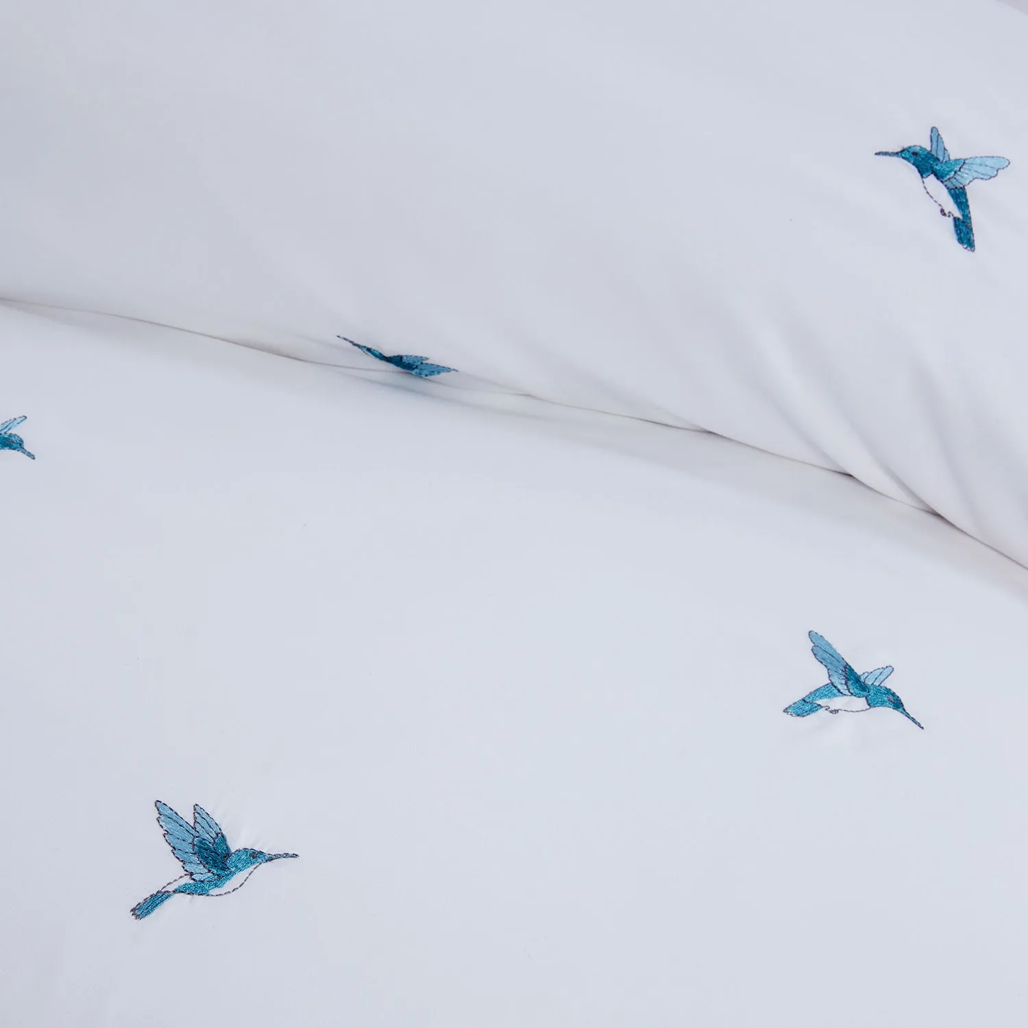 Bluebird White Embroidered Super Soft Duvet Set