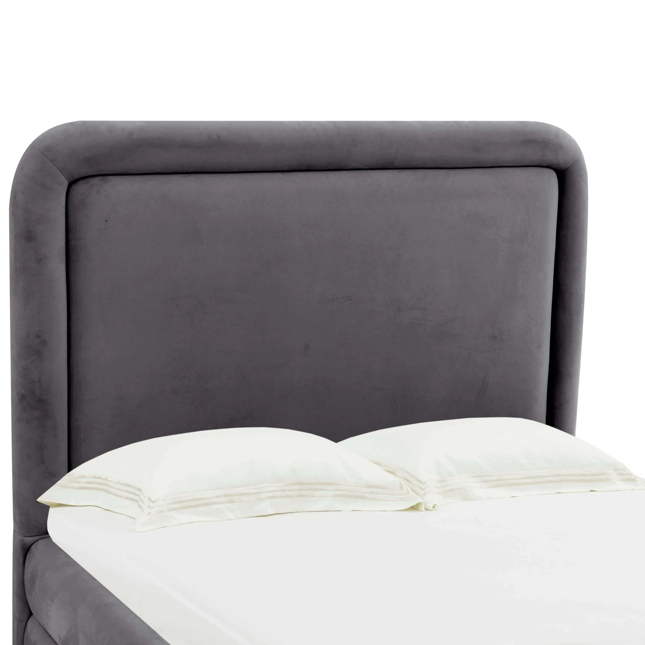 Briella Velvet Queen Bed, Dark Grey