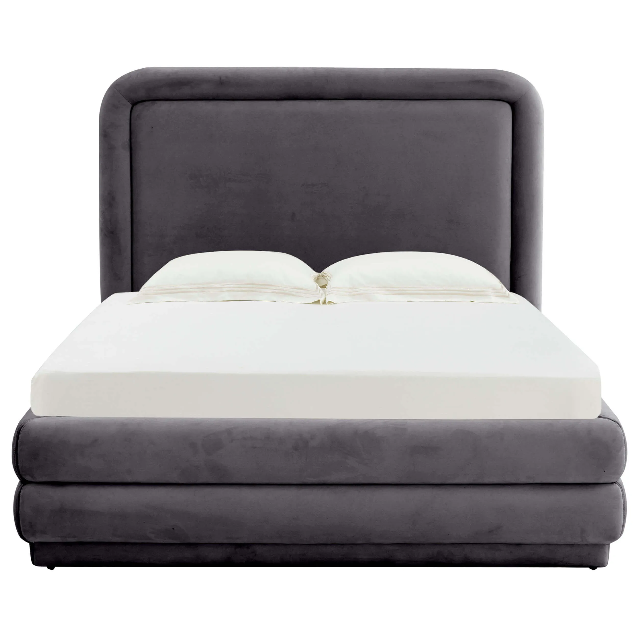 Briella Velvet Queen Bed, Dark Grey