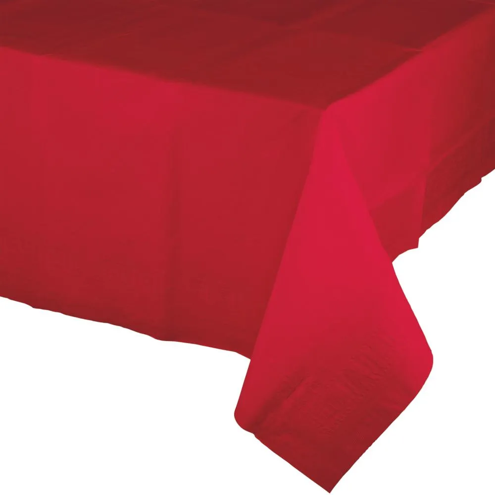Bulk Classic Red Tablecover, 54X108" Paper/Poly (6 per Case)