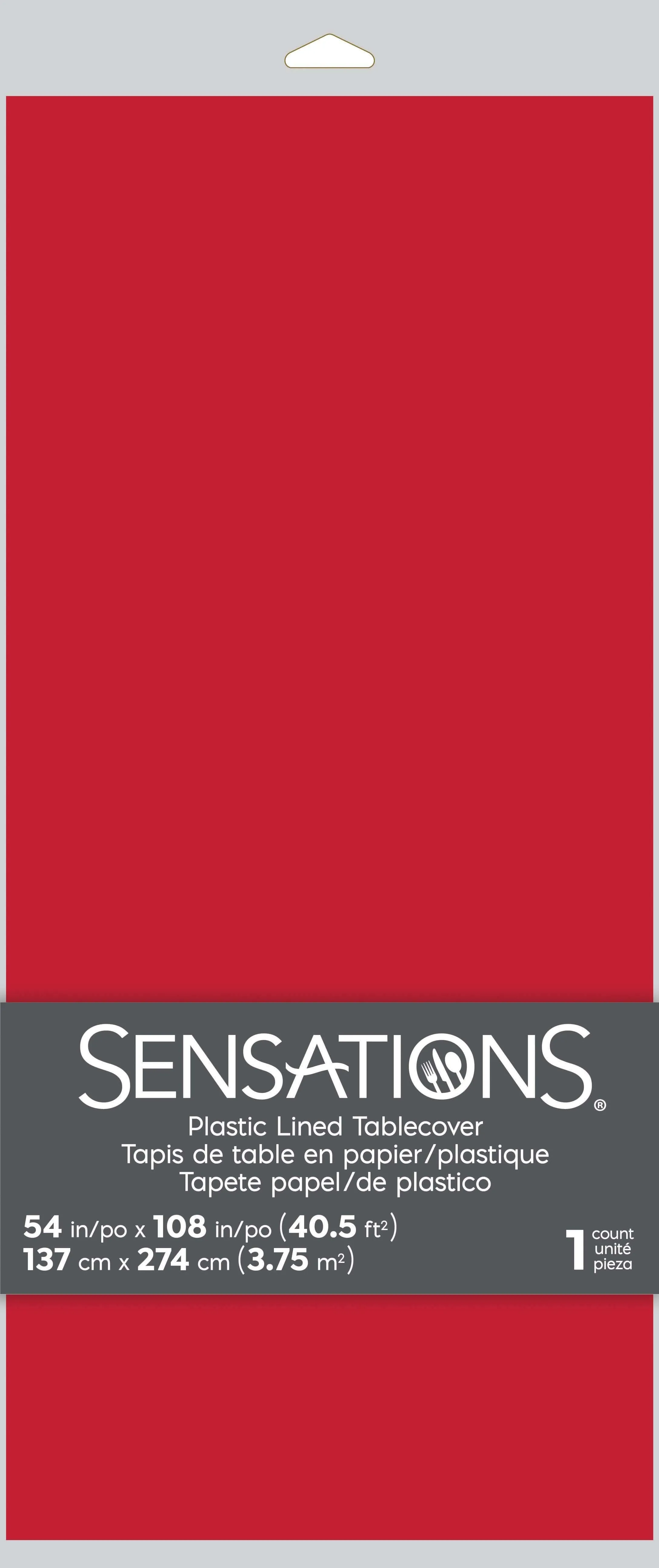 Bulk Classic Red Tablecover, 54X108" Paper/Poly (6 per Case)