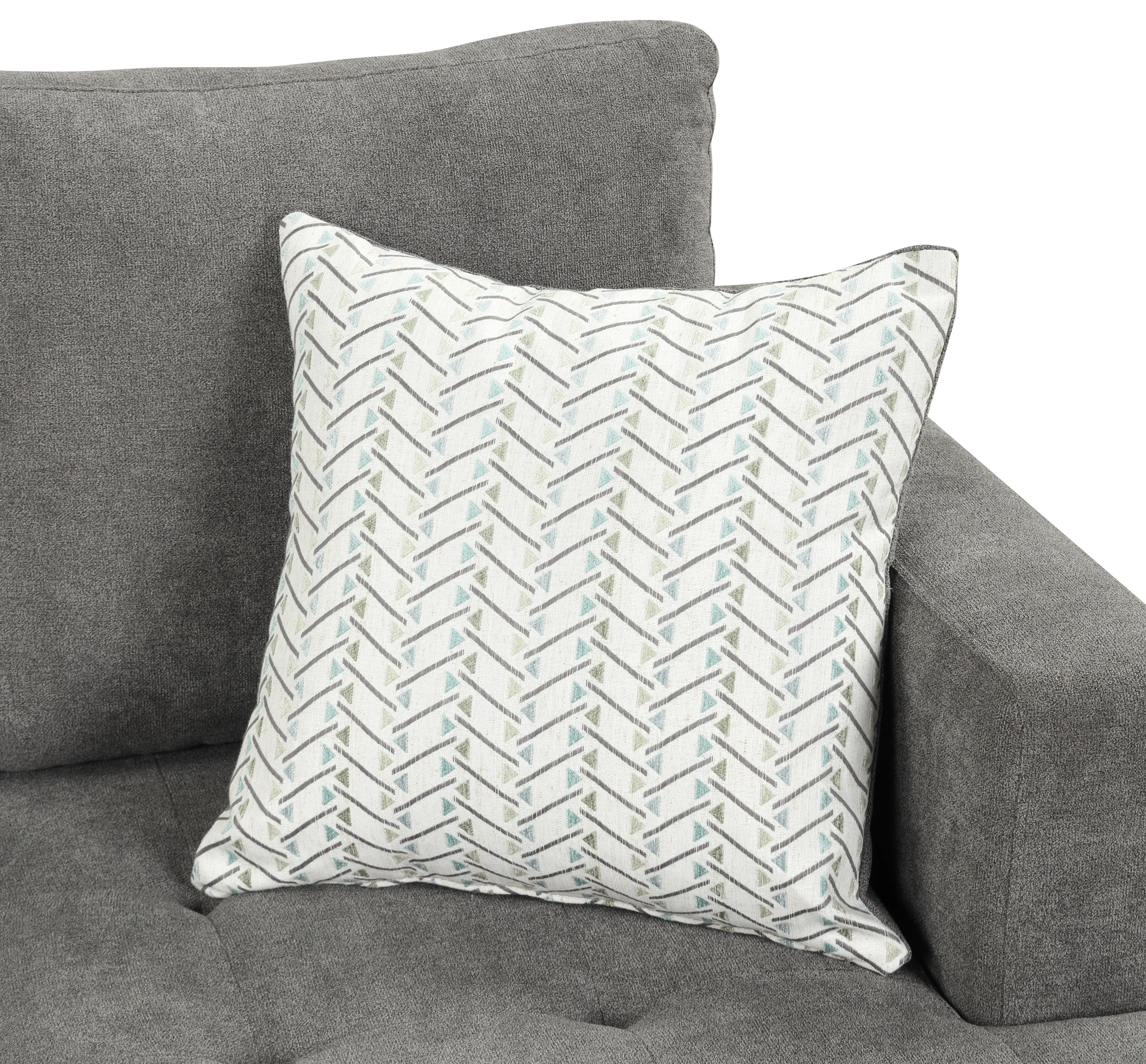 Callaway - Chenille Chair With Throw Pillow - Gray by Couch.com