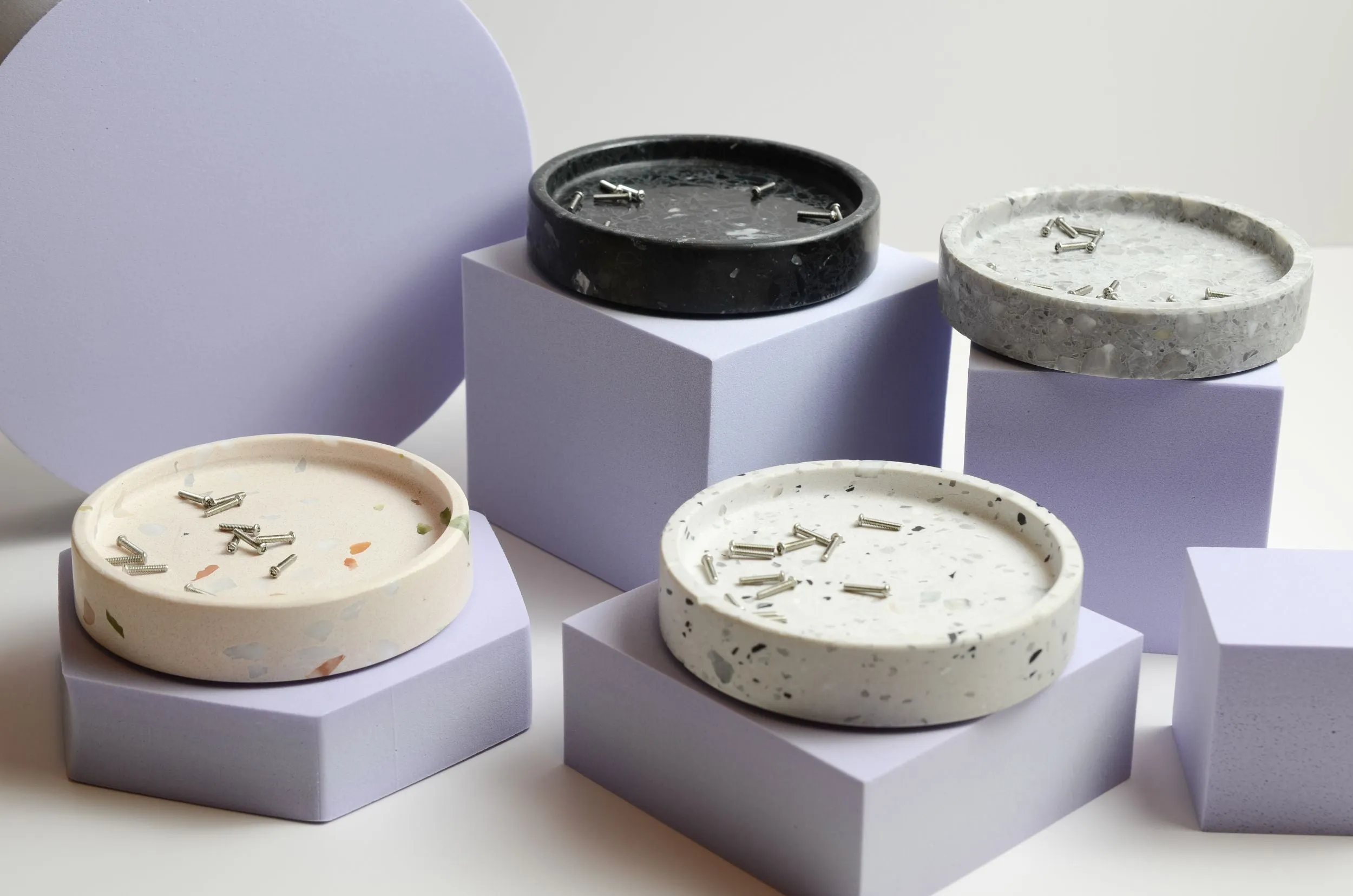 CannonKeys Terrazzo Stone Screw Tray