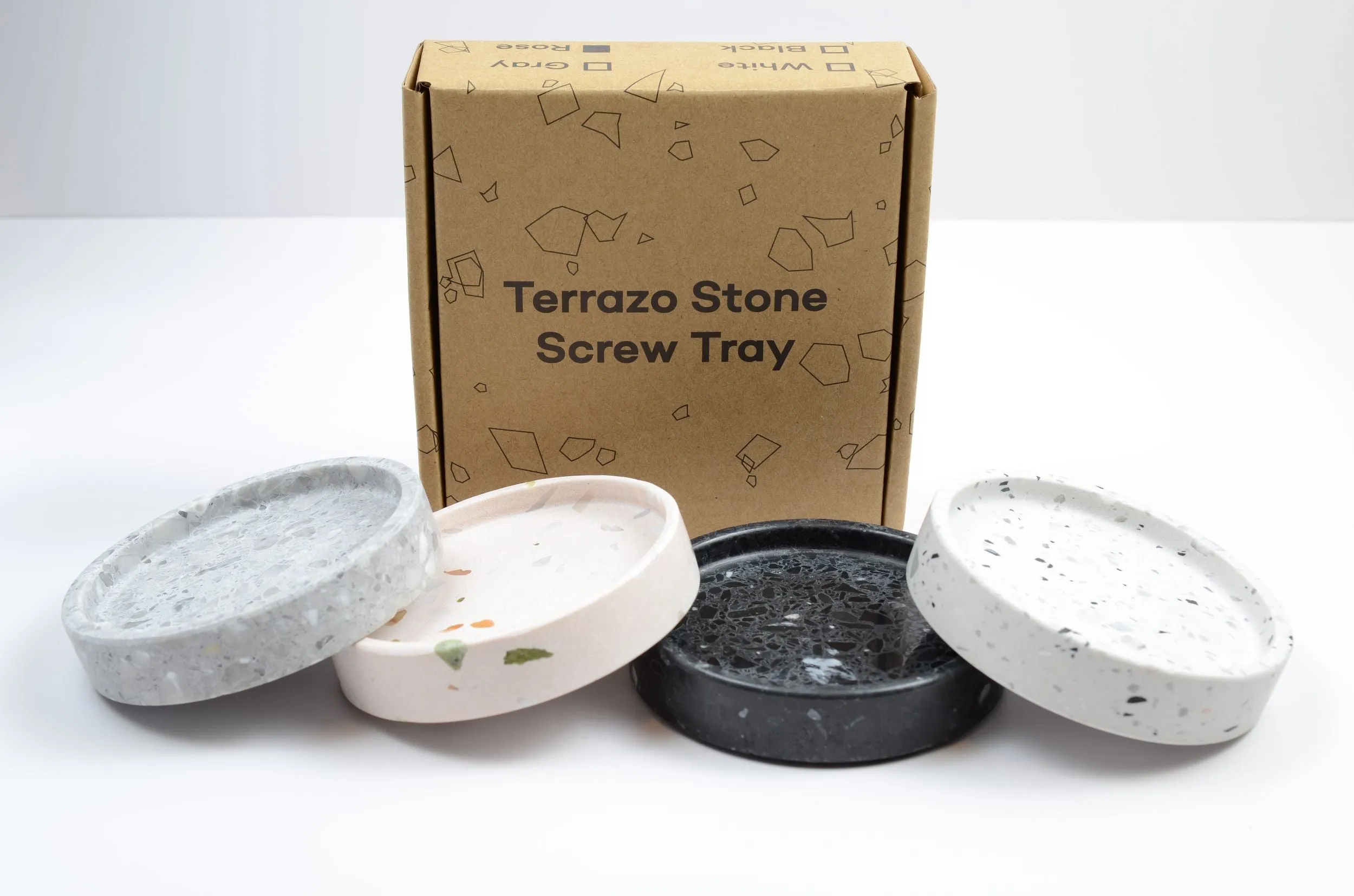 CannonKeys Terrazzo Stone Screw Tray