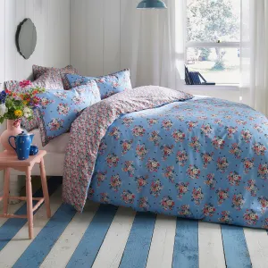 Cath Kidston Clifton Mews Sky Blue 100% Cotton Duvet Set
