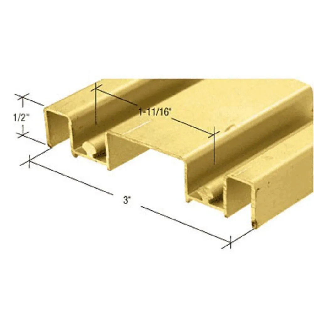 Closet 3" Deep Mirror Door Track - Bright Gold