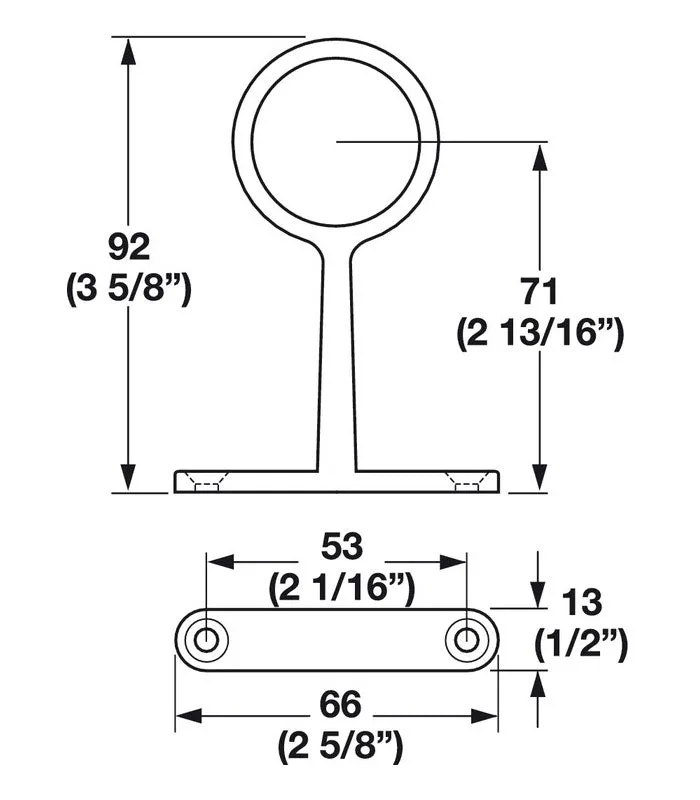 Closet Rod Center Support - Black