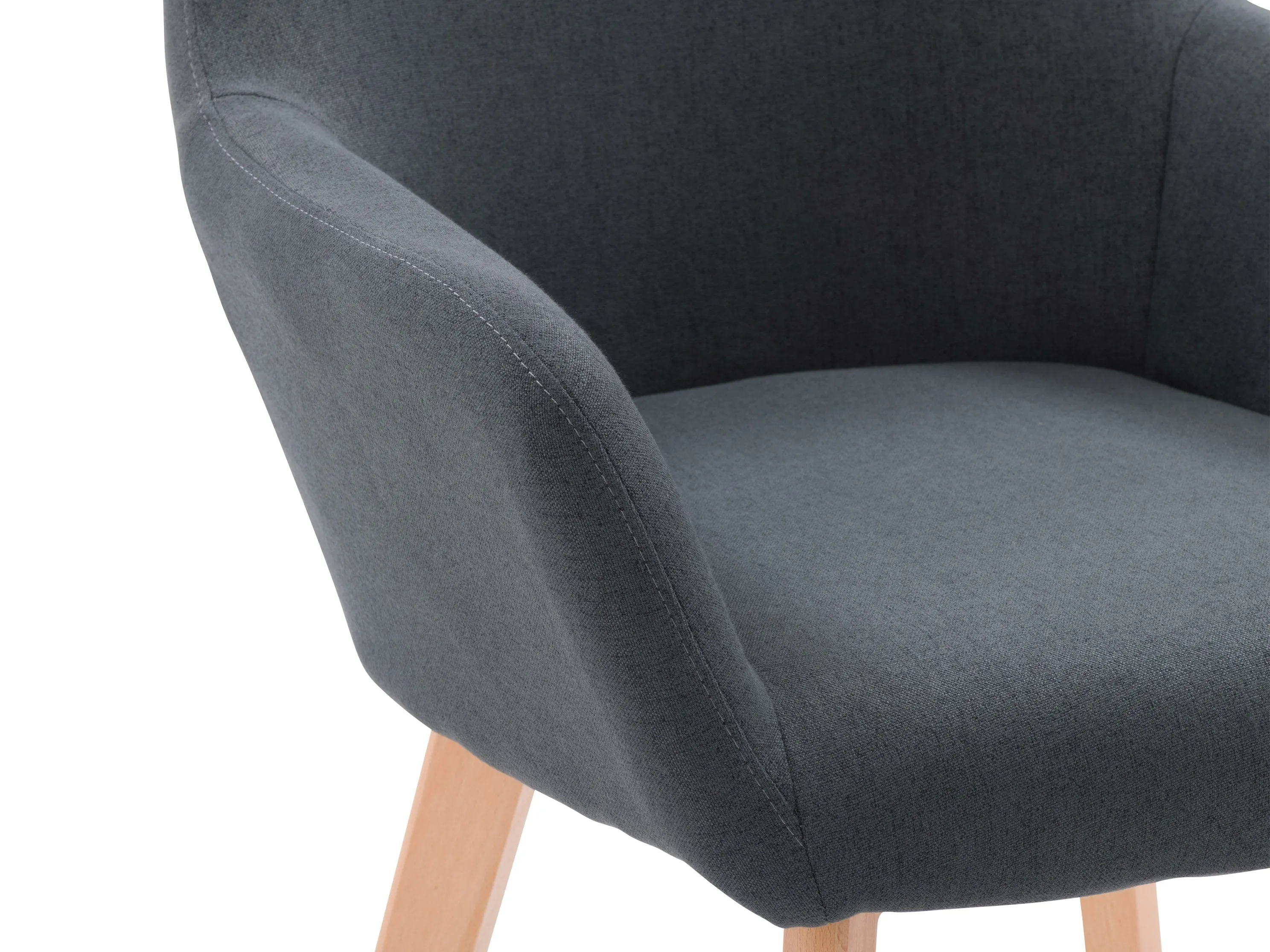 Dark Grey Dining Chairs, Set of 2