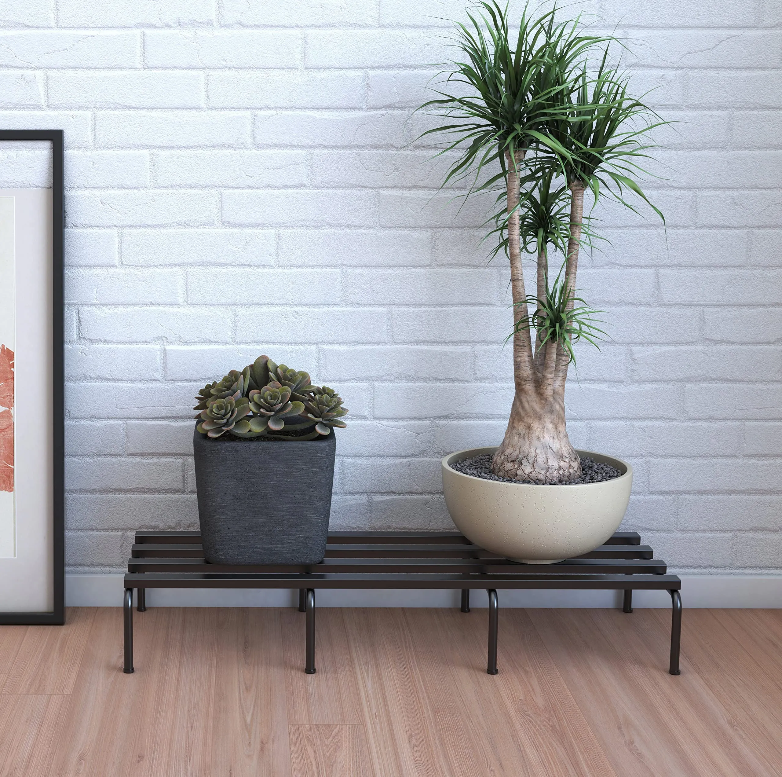DECOWORLD || Metal Planter Stand || Plant Stand for Pots|| Outdoor Plant Stand || Black (Set of 4)