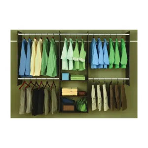 Easy Track RB1460-T Deluxe Starter Closet, 48 to 96 in W, 84 in H, 3-Shelf