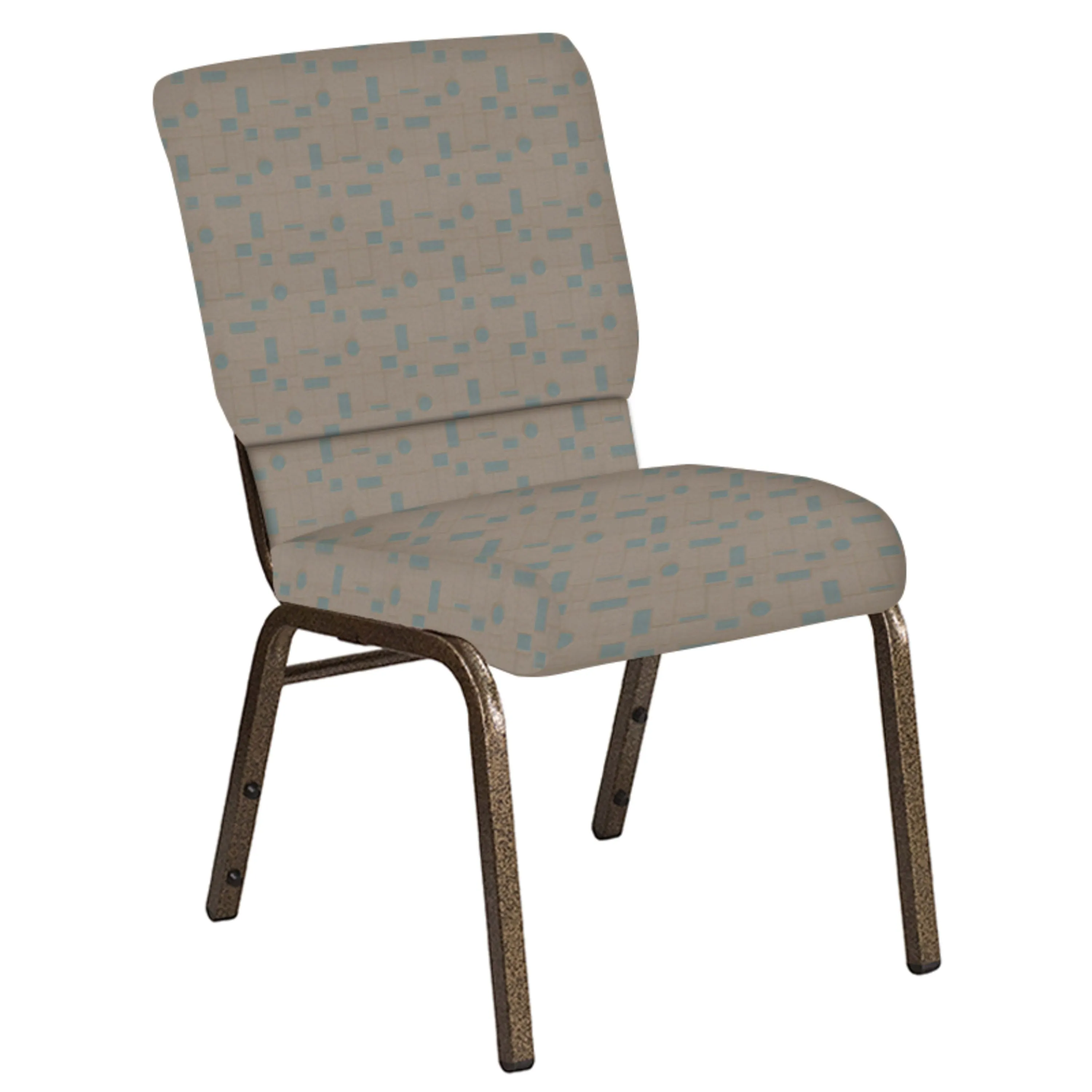 Embroidered 18.5''W Church Chair in Circuit Fabric - Gold Vein Frame
