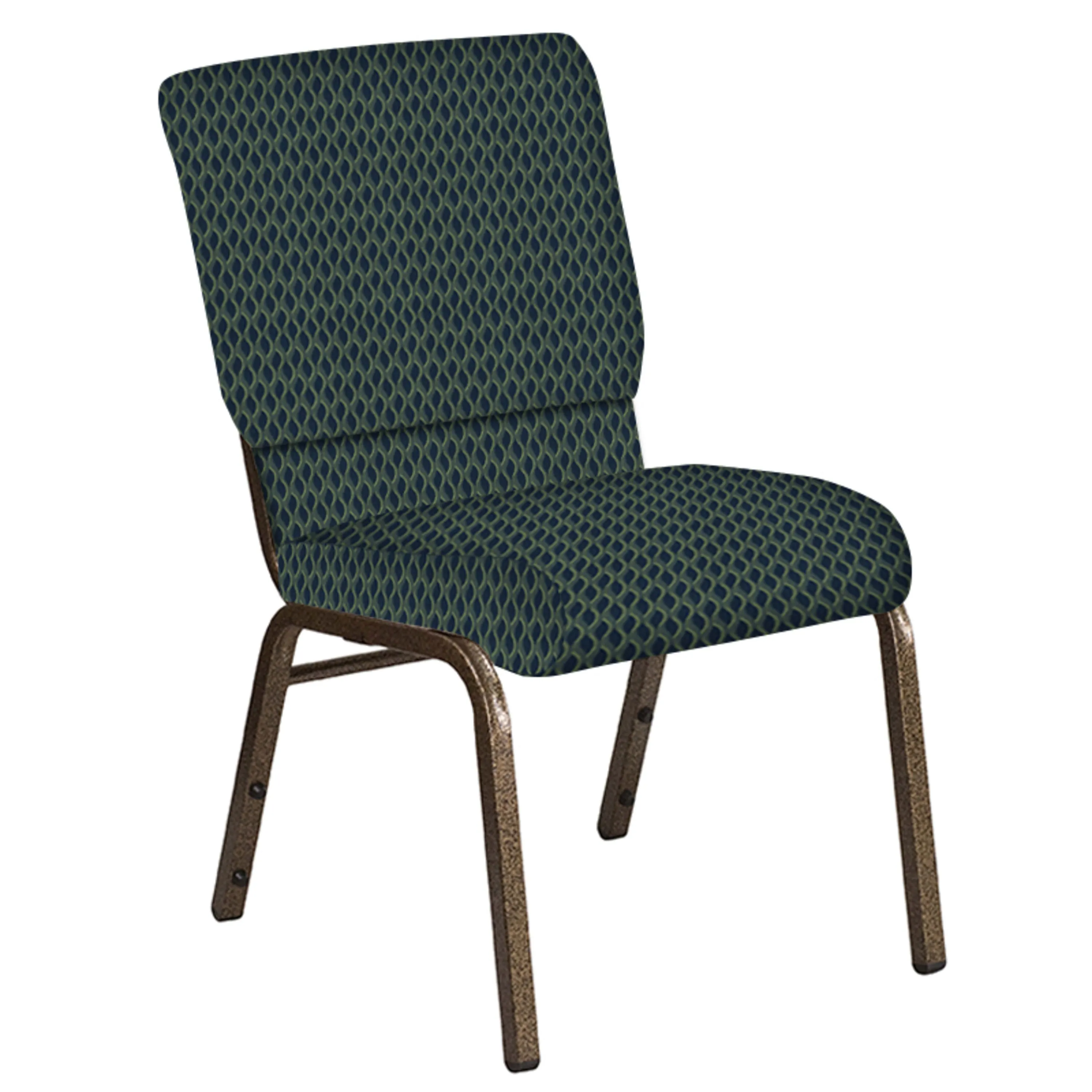 Embroidered 18.5''W Church Chair in Rapture Fabric - Gold Vein Frame