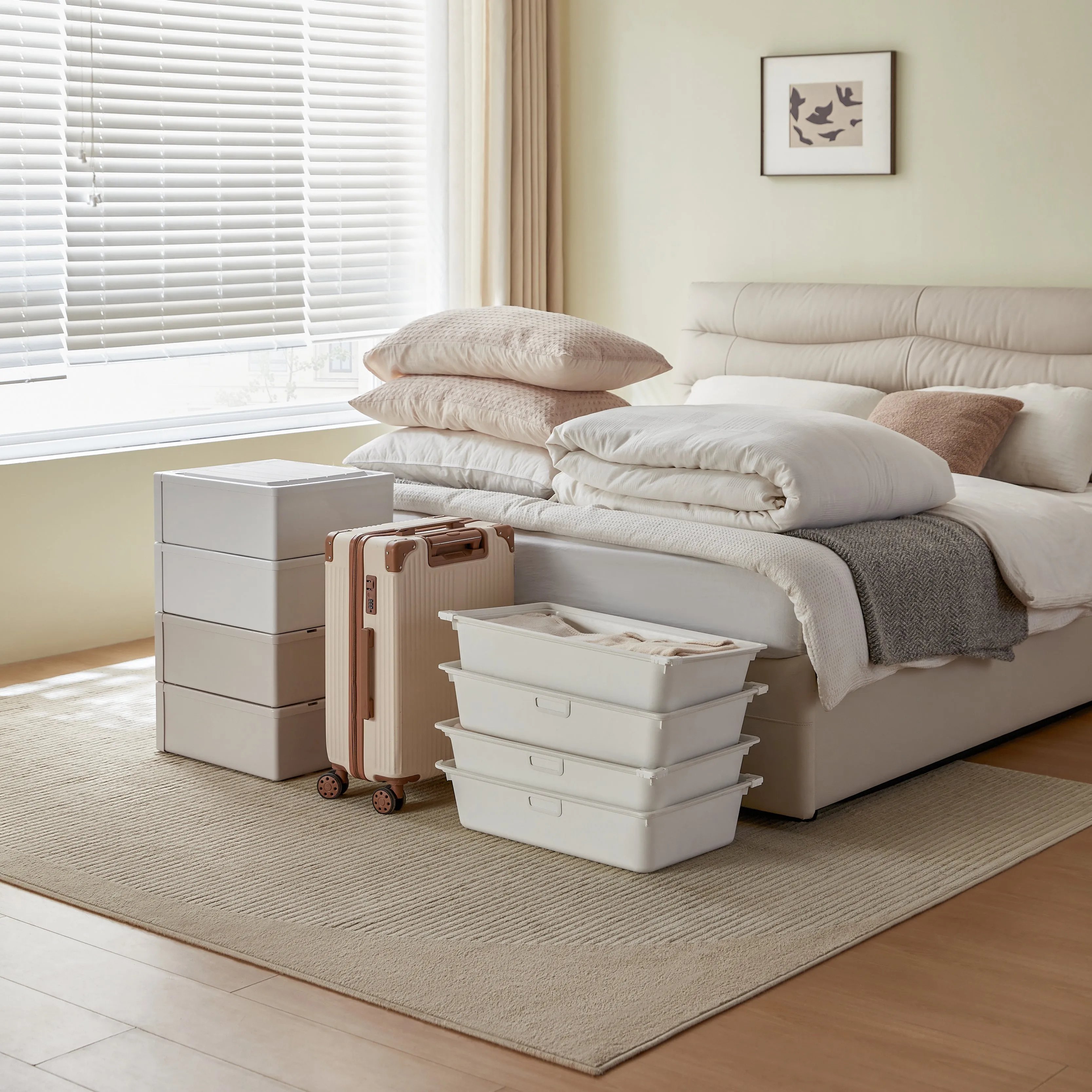 ERYA Leather Lift-up Storage Bed