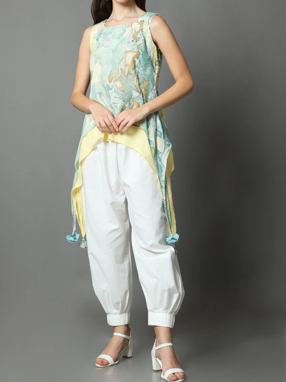 Ezra Marble Asymmetric Top