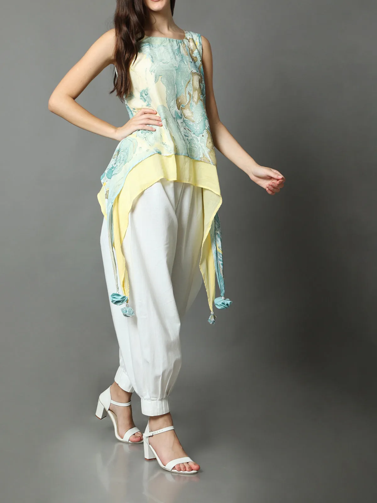 Ezra Marble Asymmetric Top