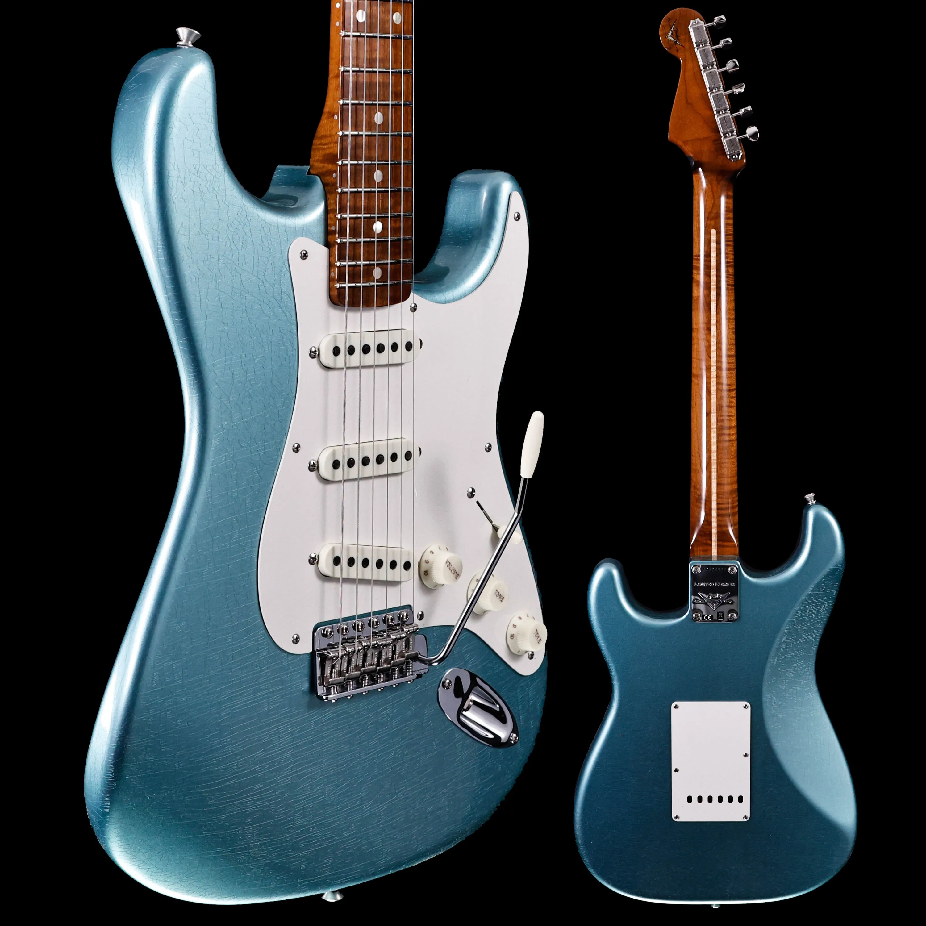 Fender Custom Shop LTD Roasted Pine Deluxe Closet Stratocaster, Aged Teal Green Metallic 8lbs 4.3oz
