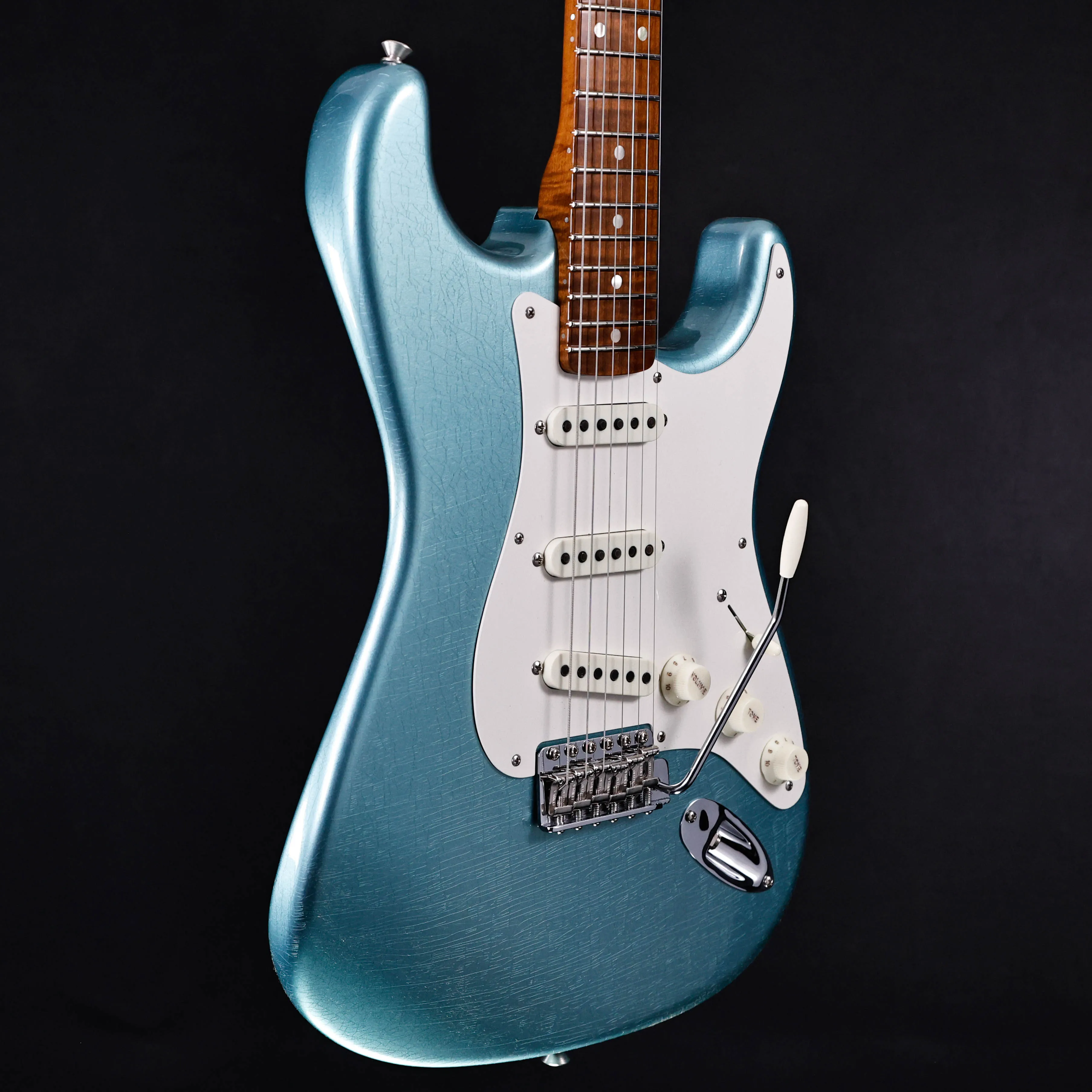 Fender Custom Shop LTD Roasted Pine Deluxe Closet Stratocaster, Aged Teal Green Metallic 8lbs 4.3oz