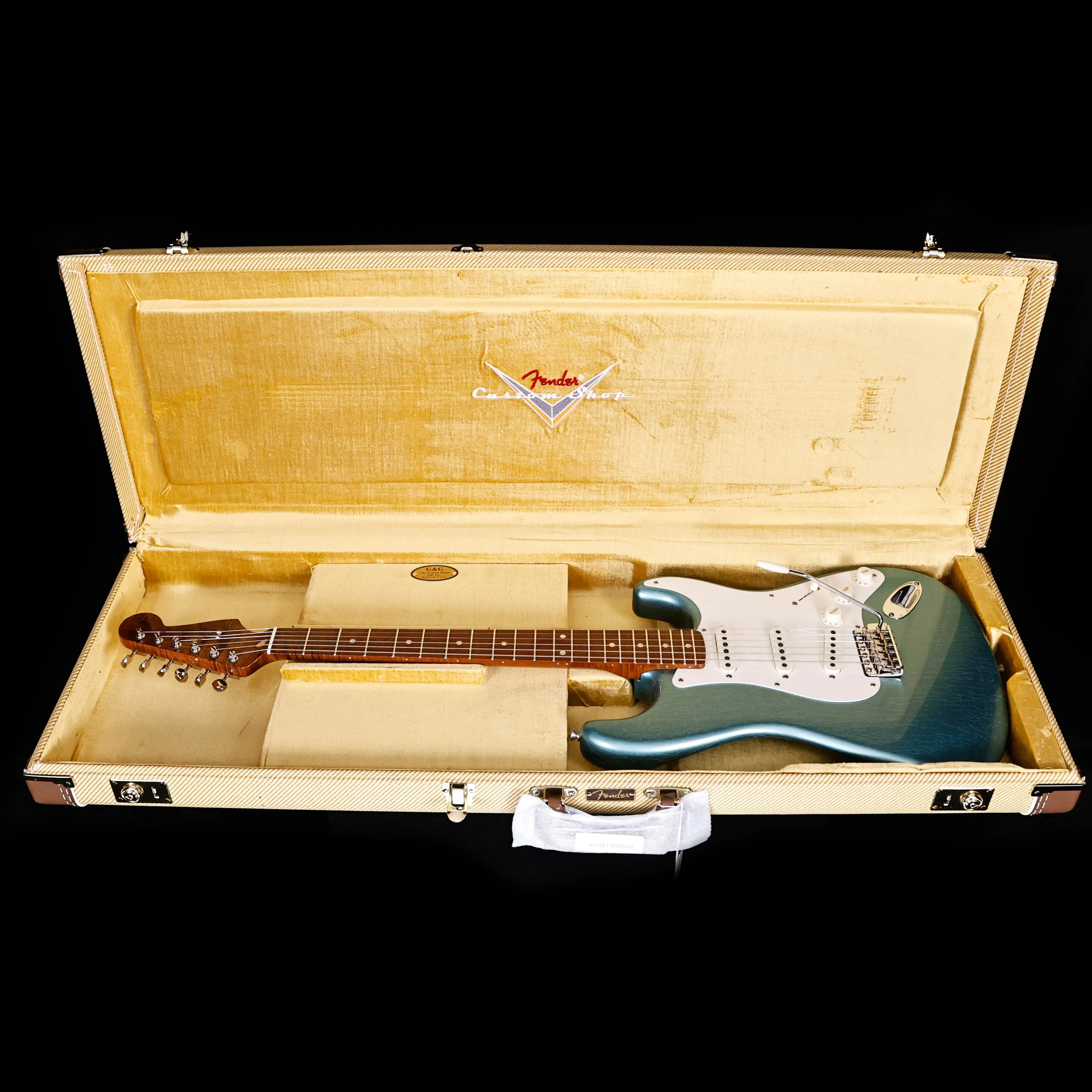 Fender Custom Shop LTD Roasted Pine Deluxe Closet Stratocaster, Aged Teal Green Metallic 8lbs 4.3oz