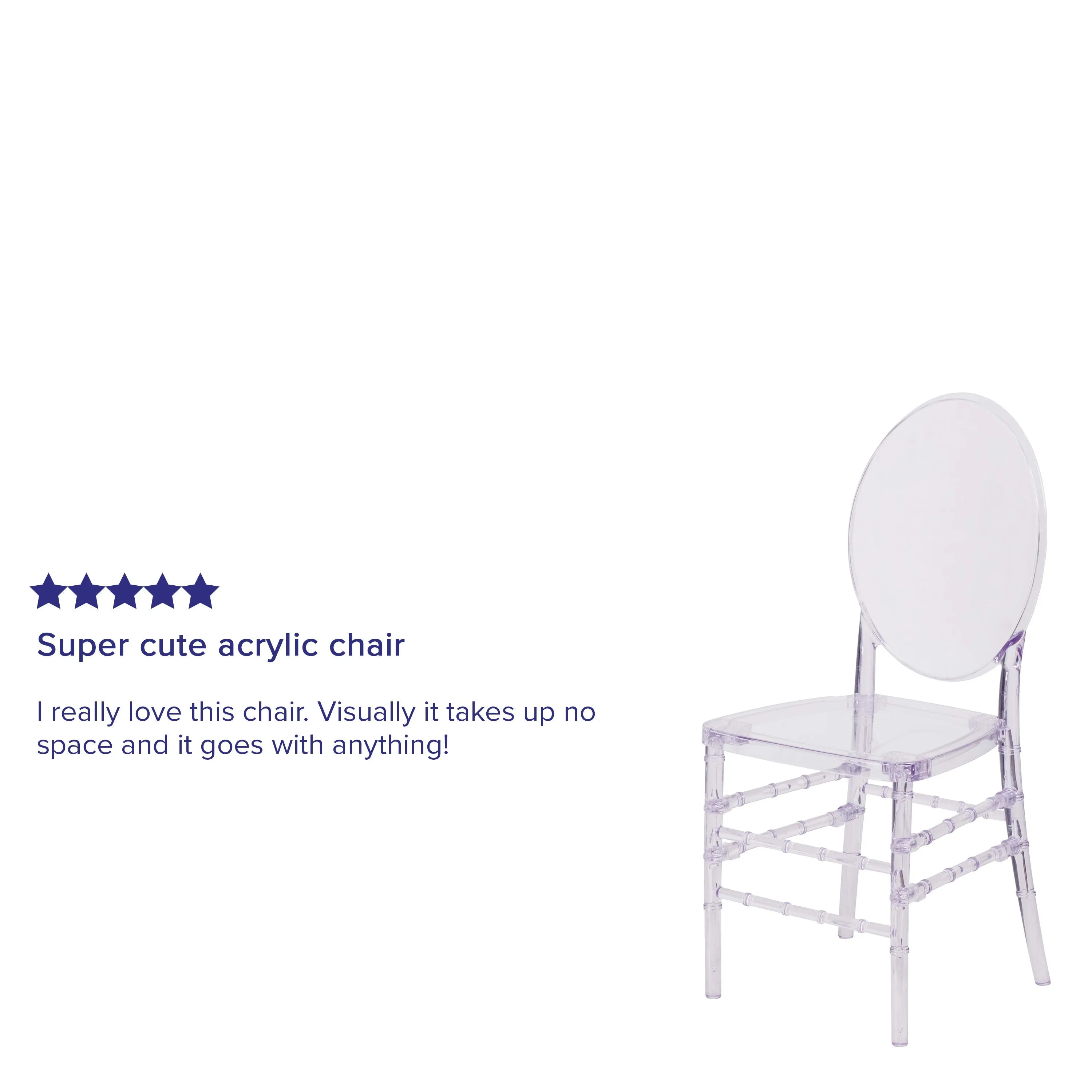 Flash Elegance Stacking Florence Chair with Elongated Oval Back