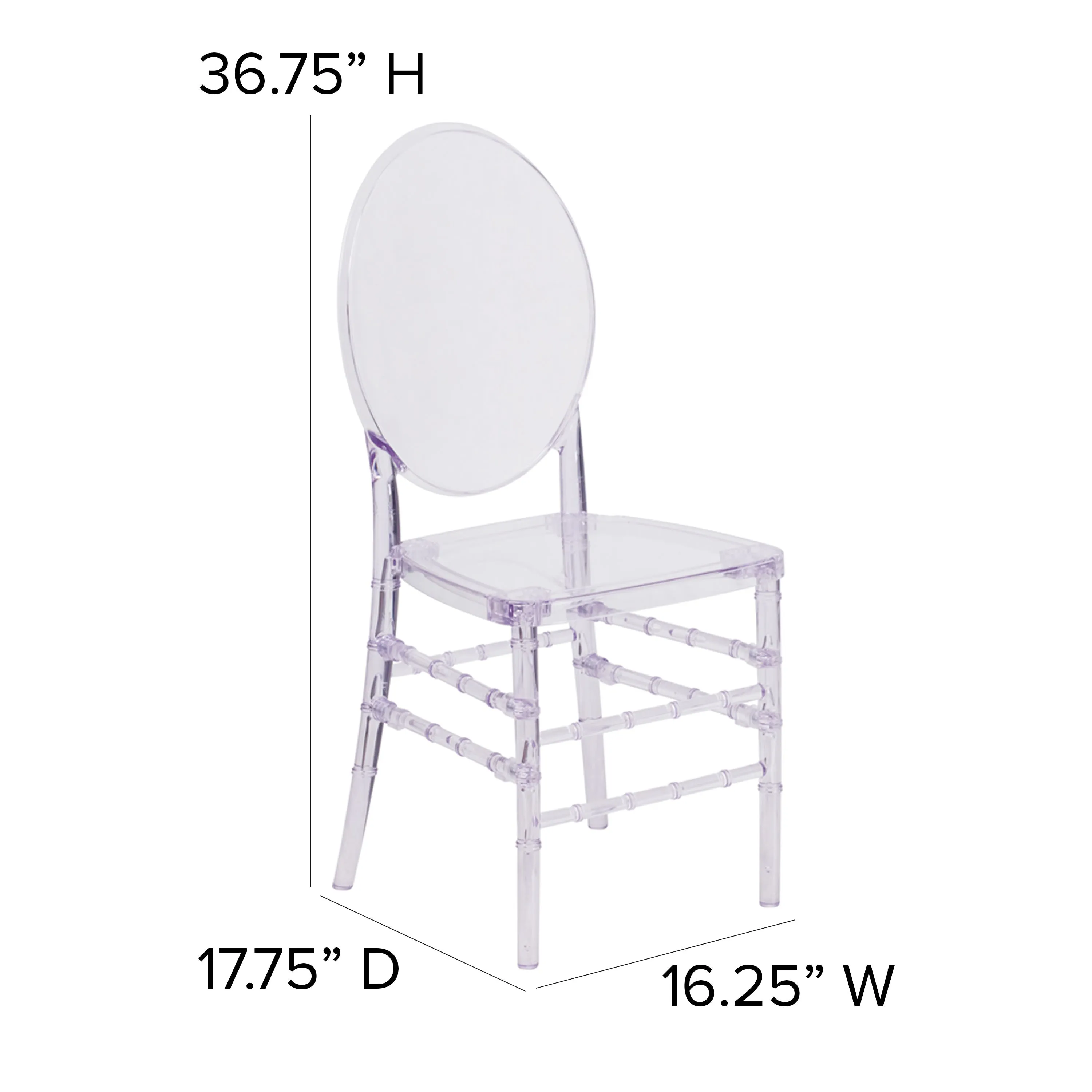 Flash Elegance Stacking Florence Chair with Elongated Oval Back