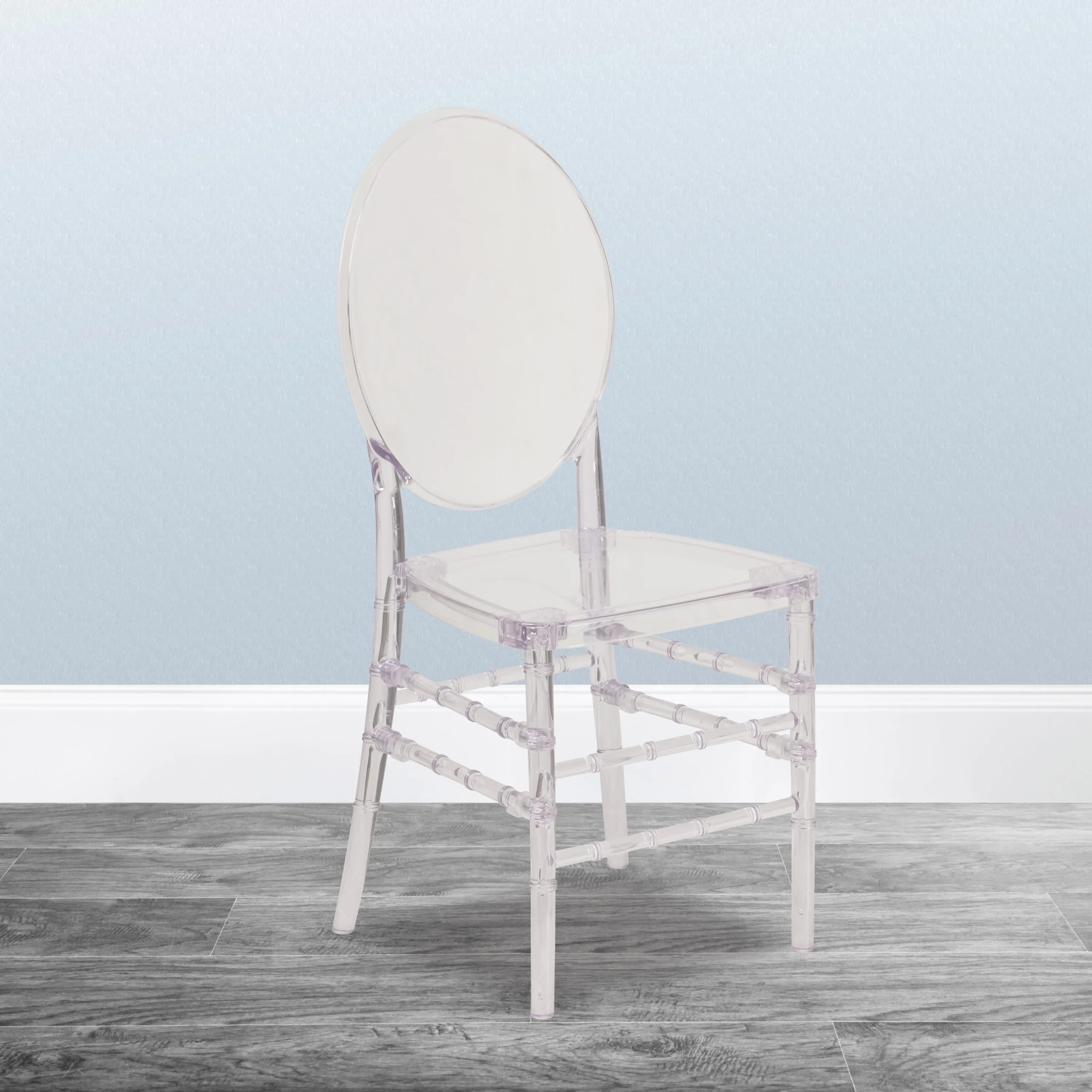 Flash Elegance Stacking Florence Chair with Elongated Oval Back