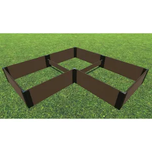 Frame It All | Tool-Free Arrowhead Straight Corner Raised Garden Bed - 8' X 8' X 16.5" - Uptown Brown - 1" Profile