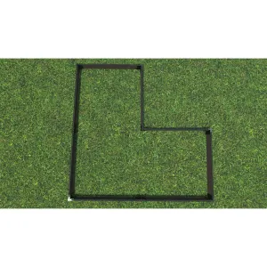 Frame It All | Tool-Free Arrowhead Straight Corner Raised Garden Bed 8' X 8' X 5.5" - Weathered Wood - 1" Profile