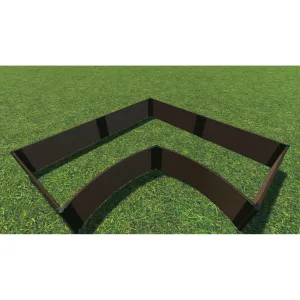 Frame It All | Tool-Free Grand Concourse Interior Curved Corner Raised Garden Bed 8' X 8' X 16.5" - Uptown Brown - 1" Profile