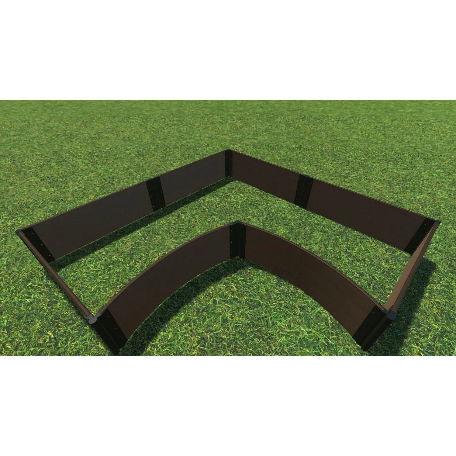 Frame It All | Tool-Free Grand Concourse Interior Curved Corner Raised Garden Bed 8' X 8' X 16.5" - Uptown Brown - 1" Profile