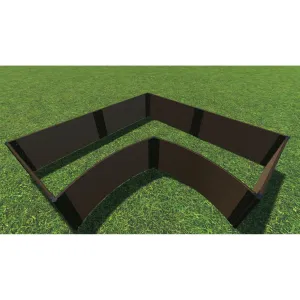 Frame It All | Tool-Free Grand Concourse Interior Curved Corner Raised Garden Bed 8' X 8' X 22" - Uptown Brown - 1" Profile